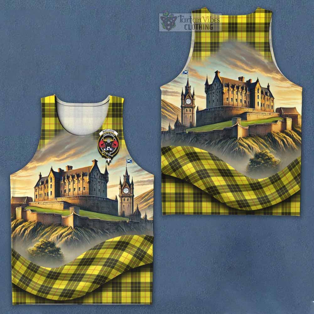 Tartan Vibes Clothing MacLeod (McLeod) Tartan Family Crest Men's Tank Top with Scottish Ancient Castle Style