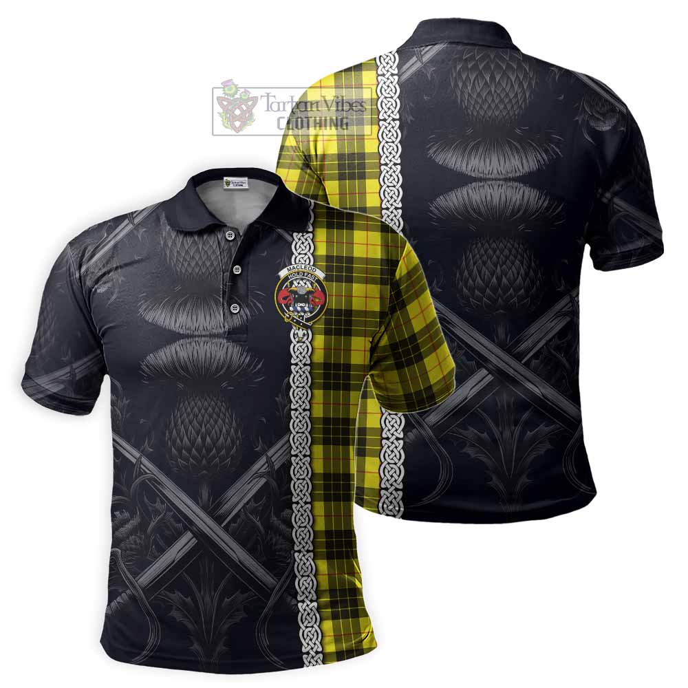 Tartan Vibes Clothing MacLeod (McLeod) Tartan Polo Shirt with Family Crest Cross Sword Thistle Celtic Vibes
