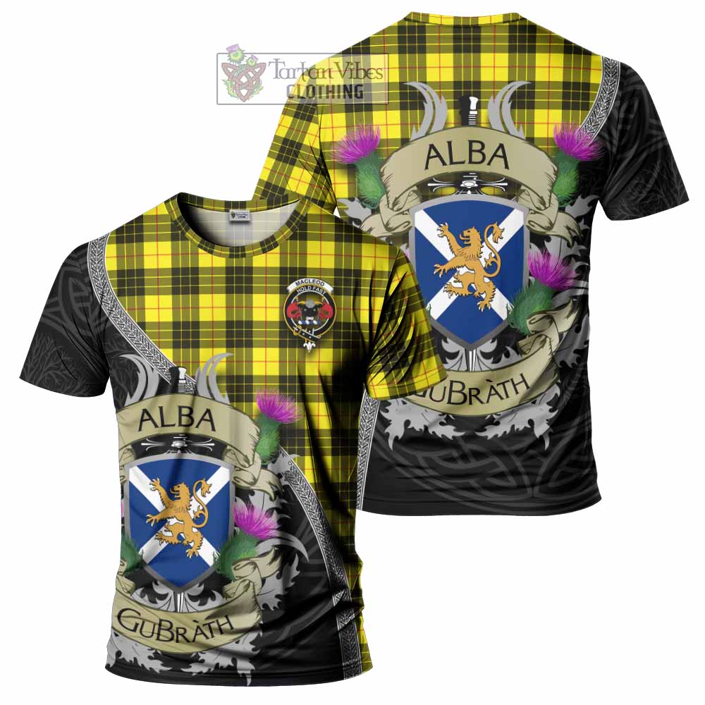 Tartan Vibes Clothing MacLeod (McLeod) Tartan Family Crest T-Shirt Lion Rampant Royal Thistle Shield Celtic Inspired