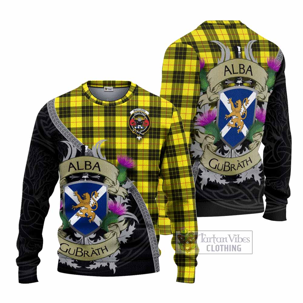 Tartan Vibes Clothing MacLeod (McLeod) Tartan Family Crest Knitted Sweater Lion Rampant Royal Thistle Shield Celtic Inspired