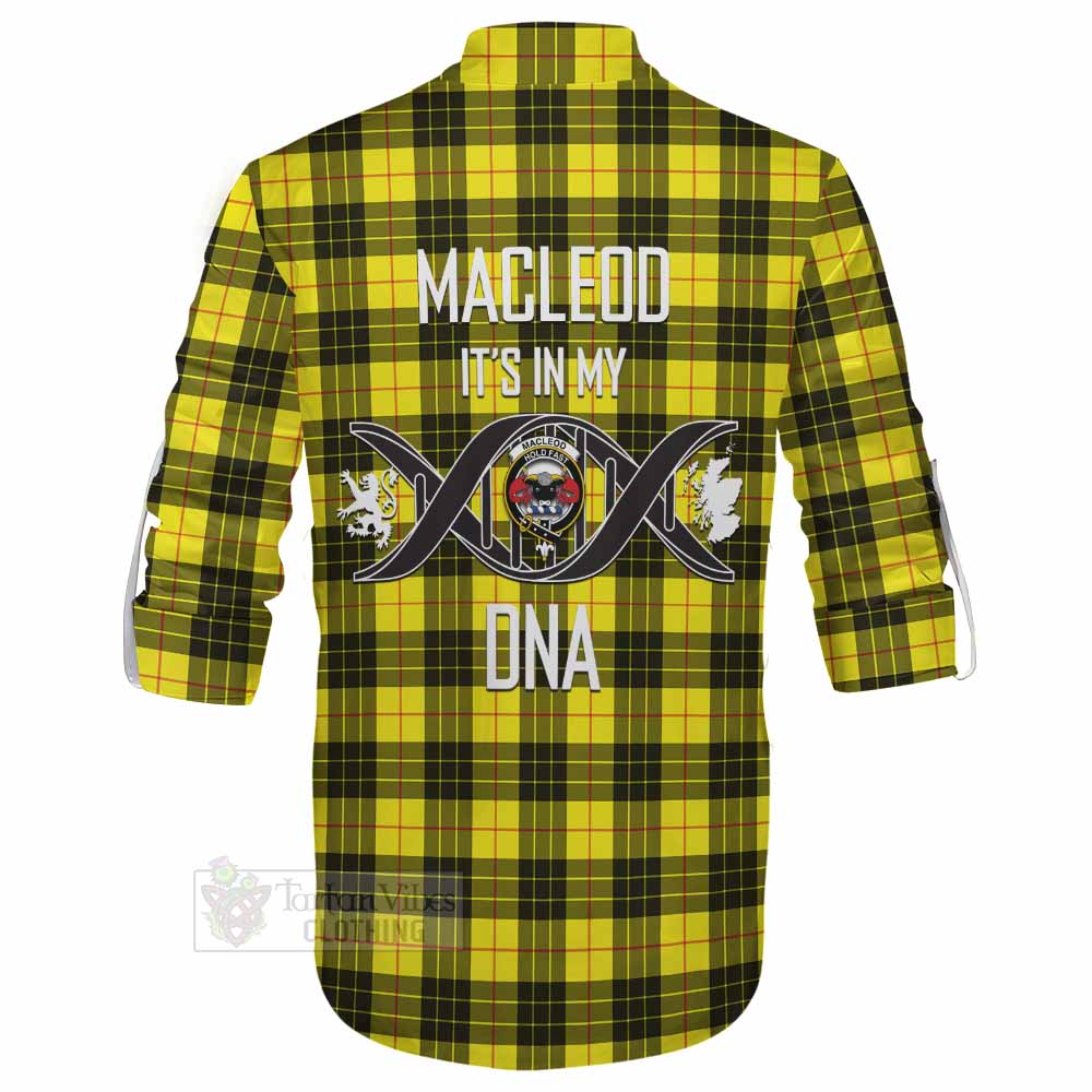 Tartan Vibes Clothing MacLeod (McLeod) Tartan Ghillie Kilt Shirt with Family Crest DNA In Me Style
