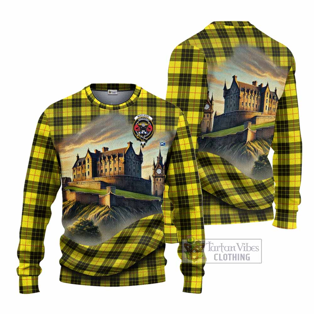 Tartan Vibes Clothing MacLeod (McLeod) Tartan Family Crest Knitted Sweater with Scottish Ancient Castle Style