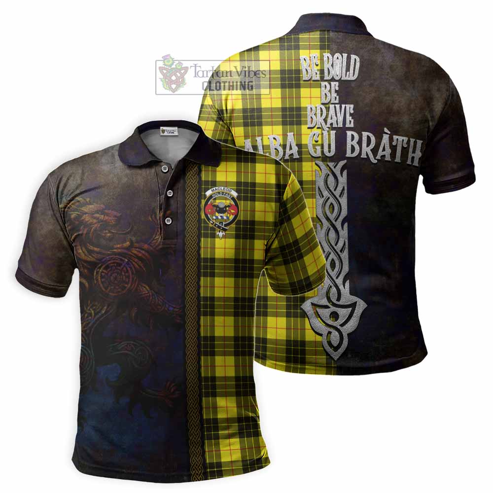 Tartan Vibes Clothing MacLeod (McLeod) Tartan Family Crest Polo Shirt Alba Gu Brath Be Brave Lion Ancient Style