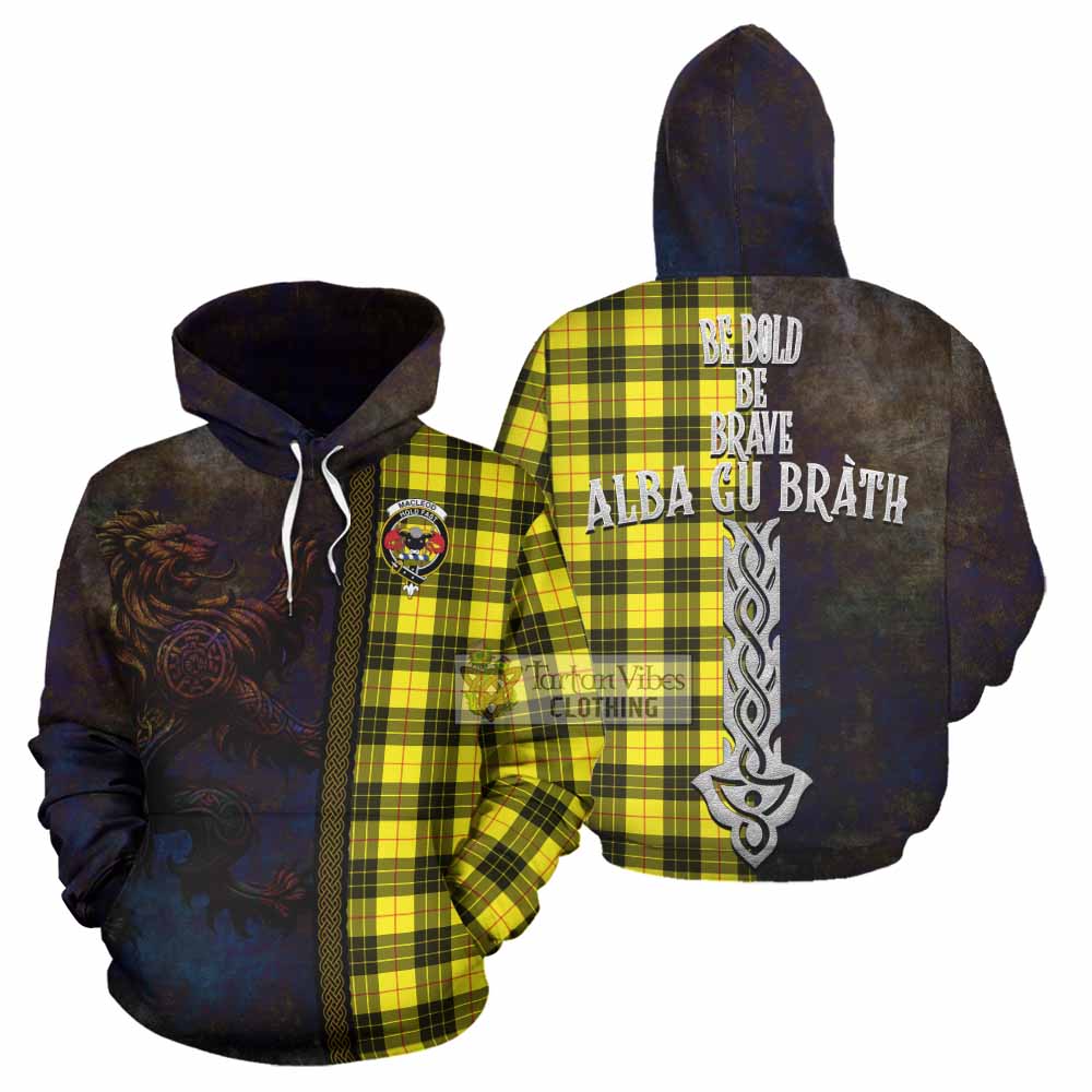 Tartan Vibes Clothing MacLeod (McLeod) Tartan Family Crest Hoodie Alba Gu Brath Be Brave Lion Ancient Style