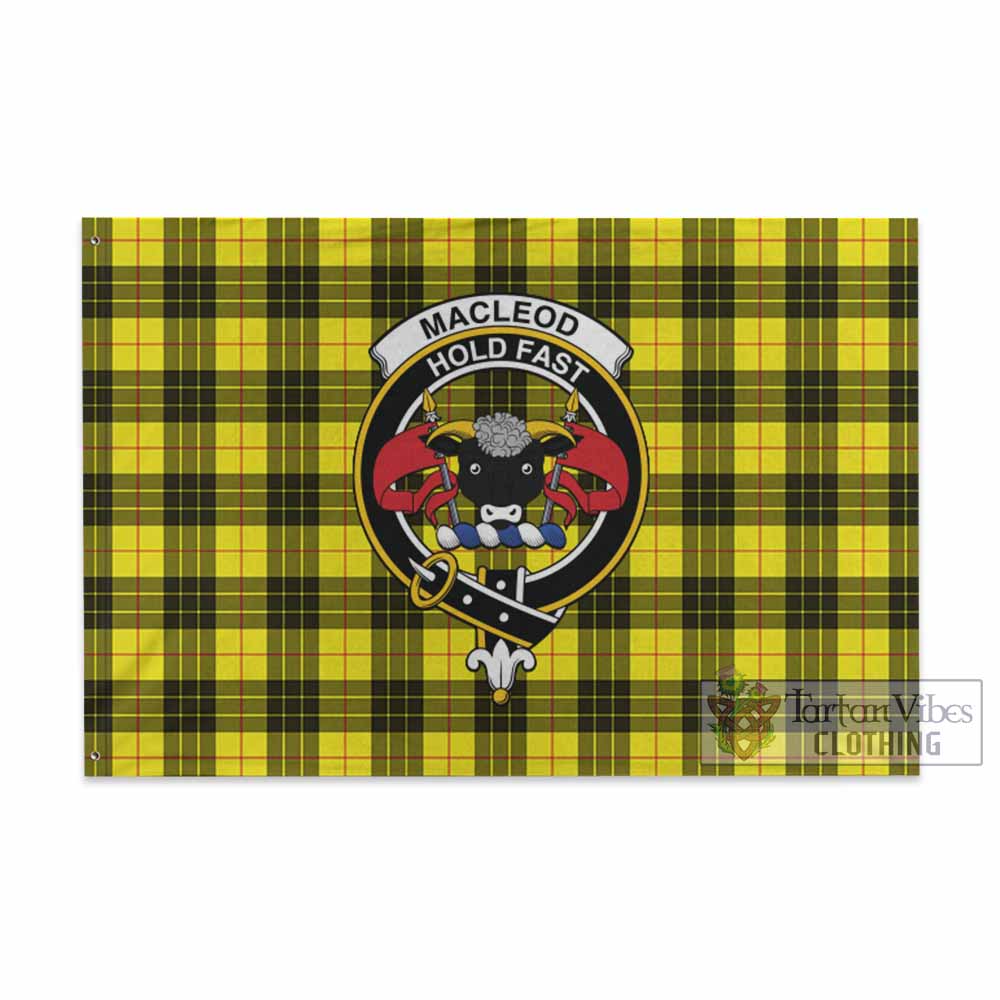Tartan Vibes Clothing MacLeod (McLeod) Tartan House Flag with Family Crest