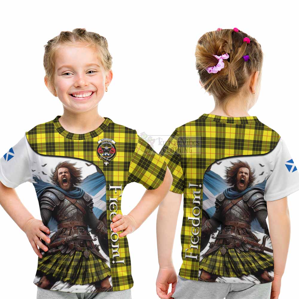 Tartan Vibes Clothing MacLeod (McLeod) Crest Tartan Kid T-Shirt Inspired by the Freedom of Scottish Warrior
