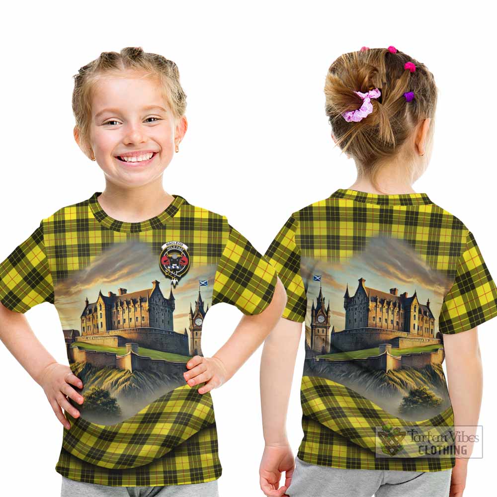 Tartan Vibes Clothing MacLeod (McLeod) Tartan Family Crest Kid T-Shirt with Scottish Ancient Castle Style