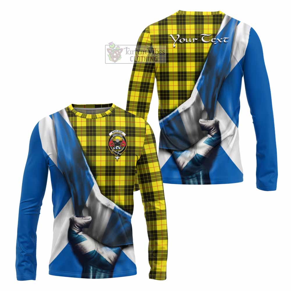 Tartan Vibes Clothing MacLeod (McLeod) Tartan Long Sleeve T-Shirt with Family Crest Scotland Patriotic Style