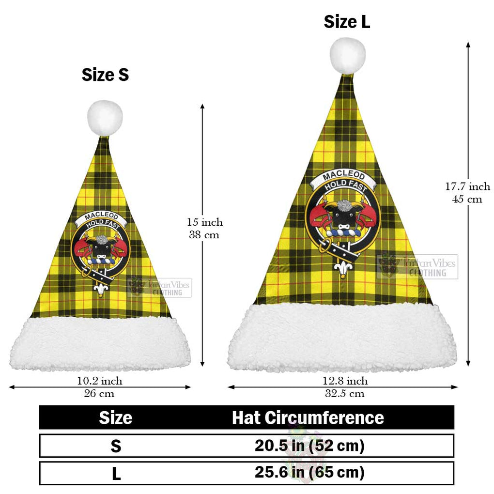 Tartan Vibes Clothing MacLeod (McLeod) Tartan Christmas Santa Hats with Family Crest