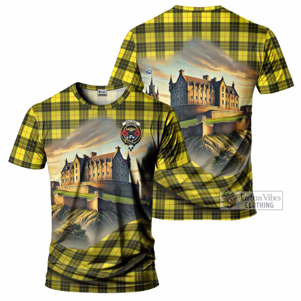 Tartan Vibes Clothing MacLeod (McLeod) Tartan Family Crest T-Shirt with Scottish Ancient Castle Stype
