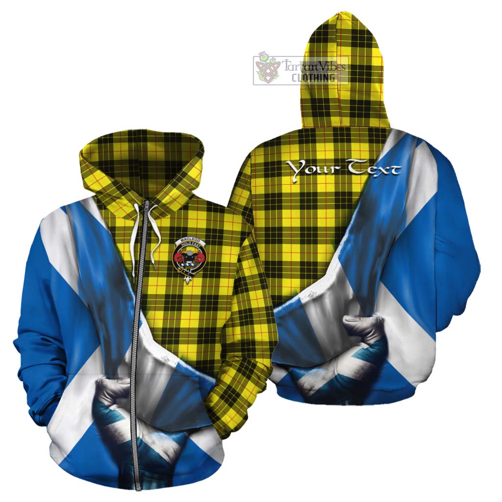 Tartan Vibes Clothing MacLeod (McLeod) Tartan Cotton Hoodie with Family Crest Scotland Patriotic Style