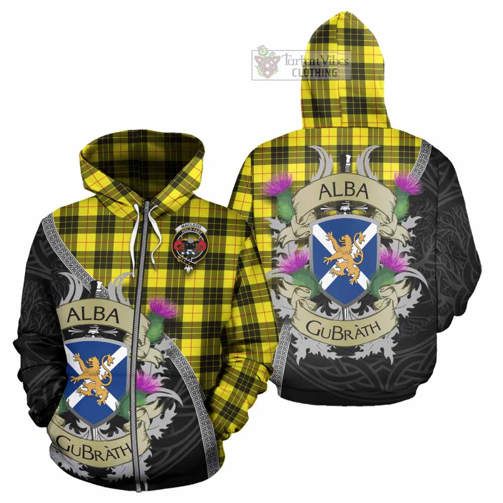 Tartan Vibes Clothing MacLeod (McLeod) Tartan Family Crest Hoodie Lion Rampant Royal Thistle Shield Celtic Inspired