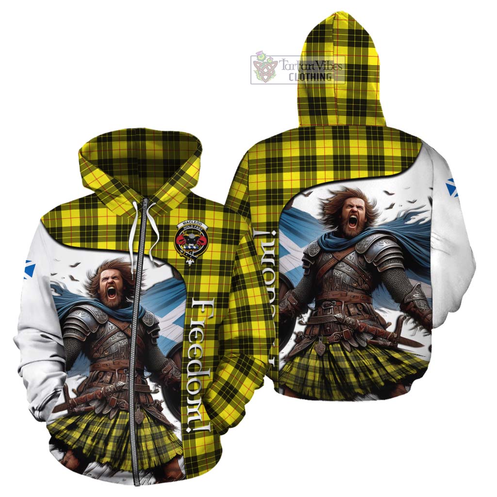 Tartan Vibes Clothing MacLeod (McLeod) Crest Tartan Cotton Hoodie Inspired by the Freedom of Scottish Warrior