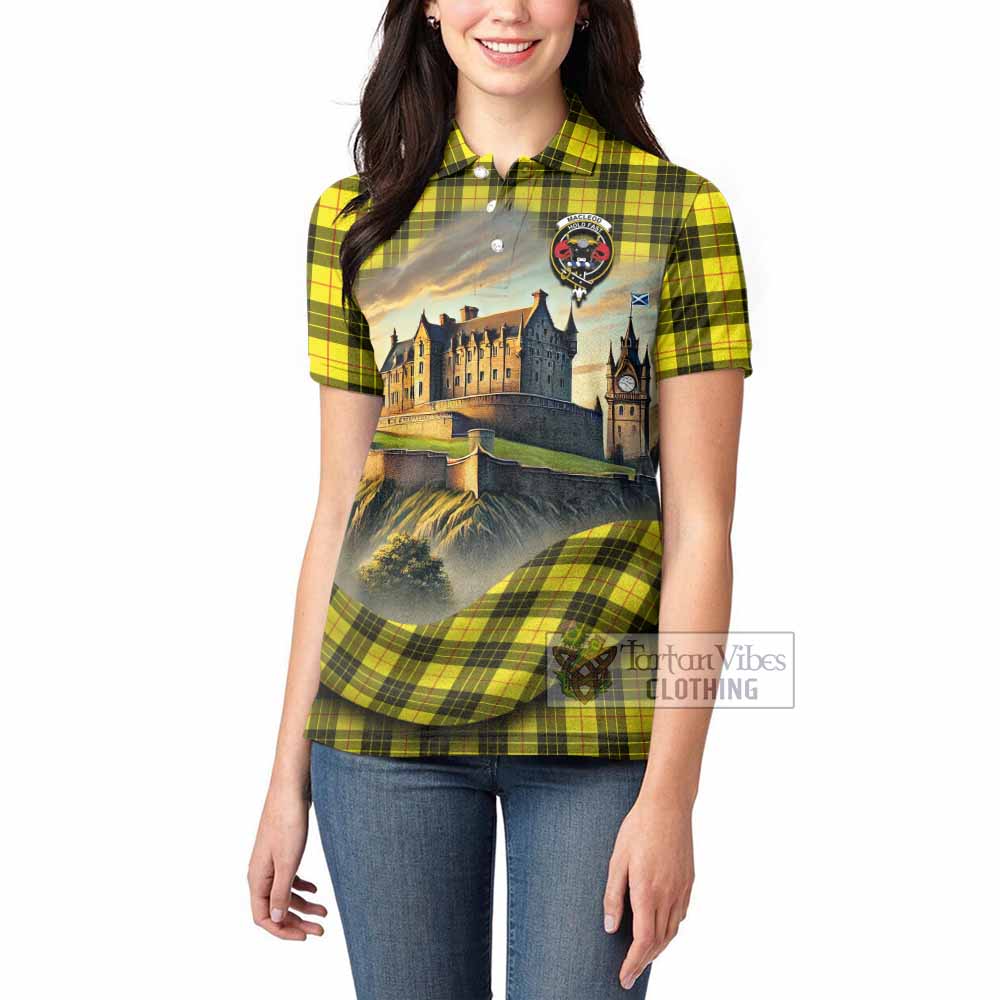 Tartan Vibes Clothing MacLeod (McLeod) Tartan Family Crest Women's Polo Shirt with Scottish Ancient Castle Stype