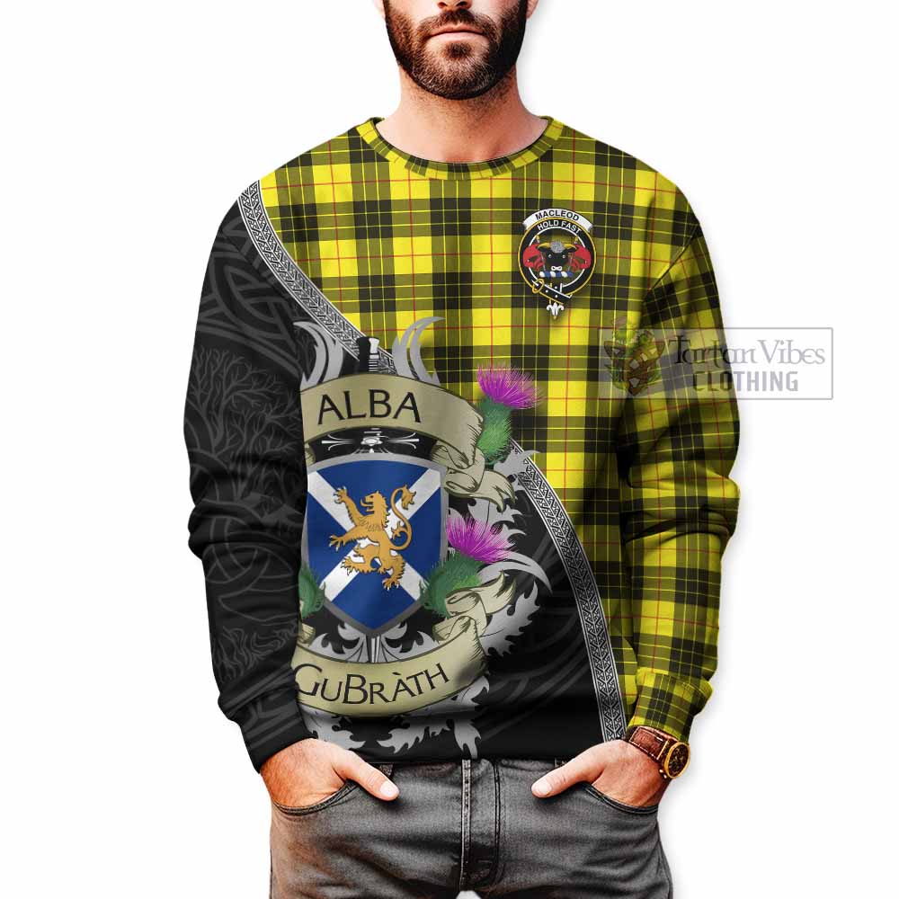 Tartan Vibes Clothing MacLeod (McLeod) Tartan Family Crest Sweatshirt Lion Rampant Royal Thistle Shield Celtic Inspired