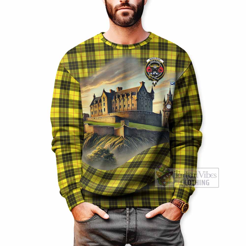 Tartan Vibes Clothing MacLeod (McLeod) Tartan Family Crest Sweatshirt with Scottish Ancient Castle Style