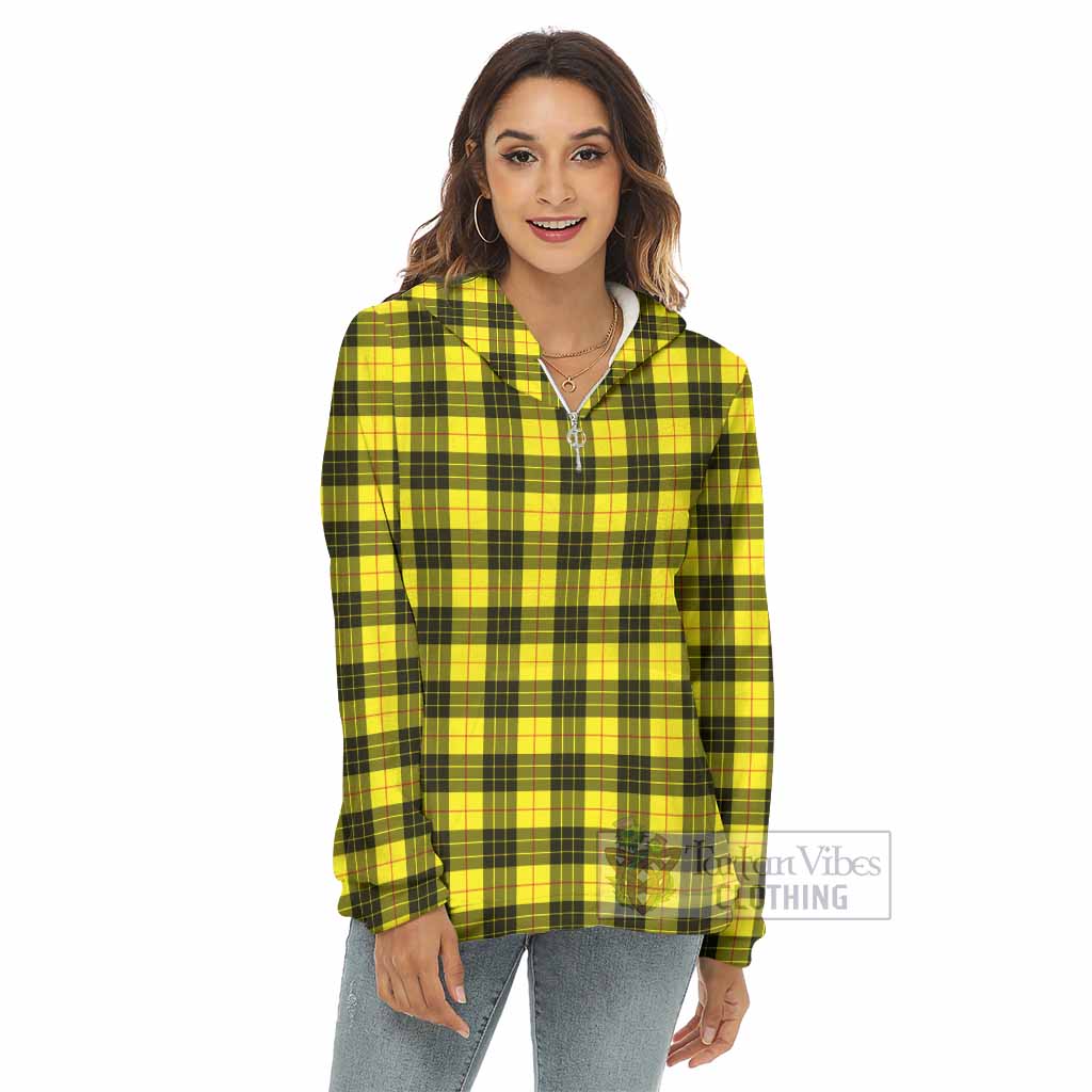 Tartan Vibes Clothing MacLeod (McLeod) Tartan Women's Borg  Half Zip Fleece Hoodie