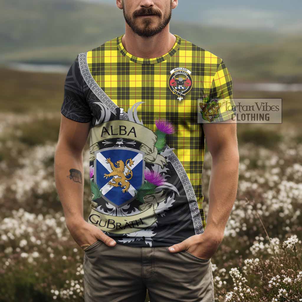 Tartan Vibes Clothing MacLeod (McLeod) Tartan Family Crest T-Shirt Lion Rampant Royal Thistle Shield Celtic Inspired