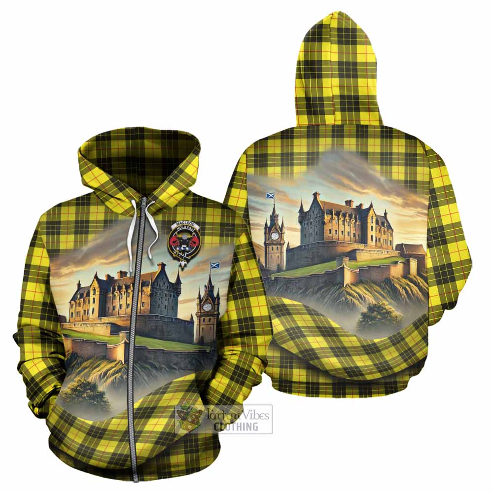 Tartan Vibes Clothing MacLeod (McLeod) Tartan Family Crest Hoodie with Scottish Ancient Castle Style