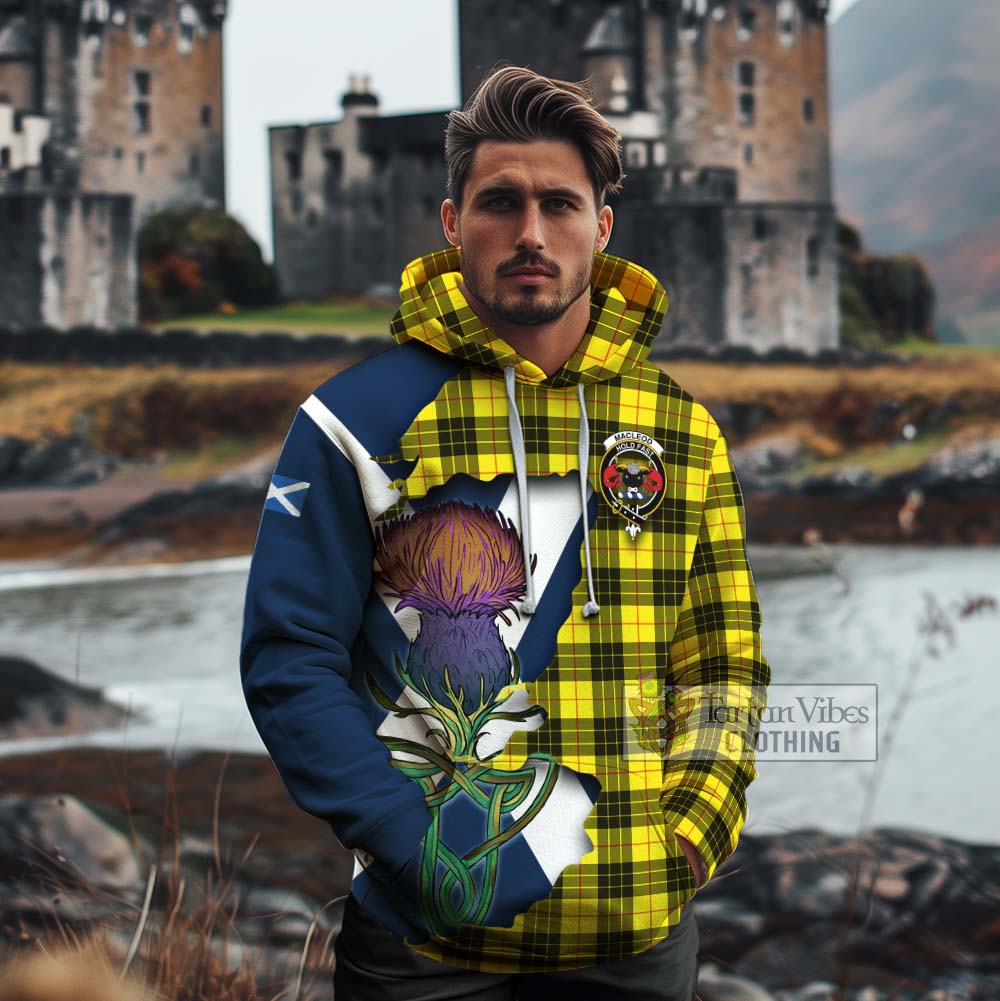 Tartan Vibes Clothing MacLeod (McLeod) Tartan Family Crest Cotton Hoodie Scottish Thistle Celtic Inspired