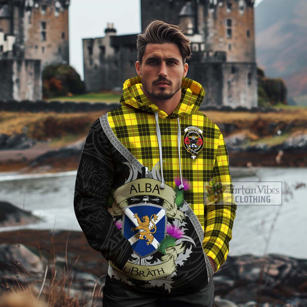 MacLeod (McLeod) Tartan Family Crest Cotton Hoodie Lion Rampant Royal Thistle Shield Celtic Inspired