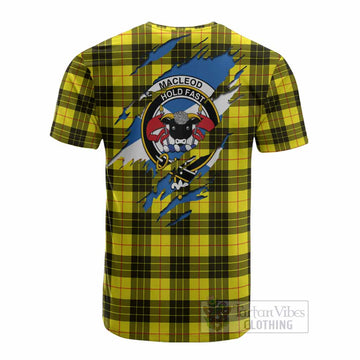 MacLeod (McLeod) Clan Crest In Me Tartan Cotton T-shirt Scotland Flag Style