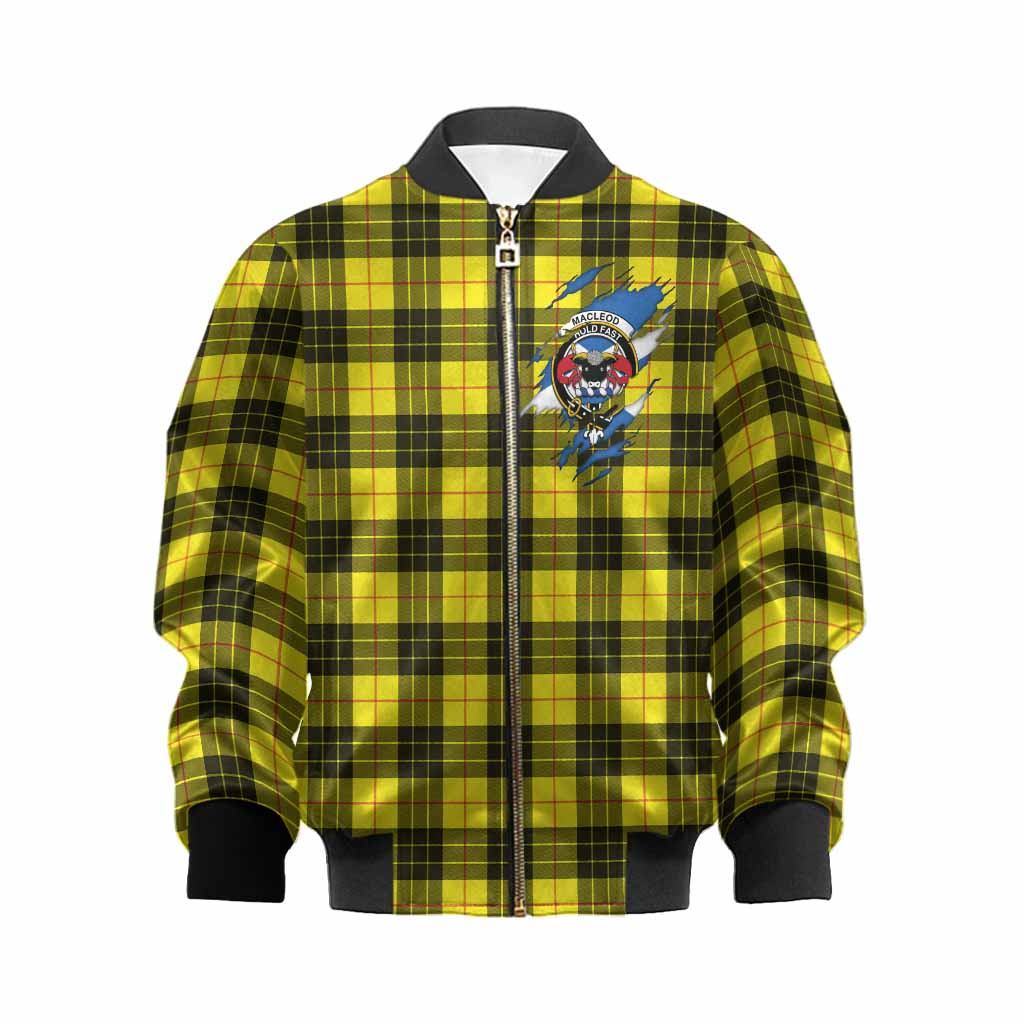 MacLeod (McLeod) Clan Crest In Me Tartan Kid Bomber Jacket Scotland Flag Style