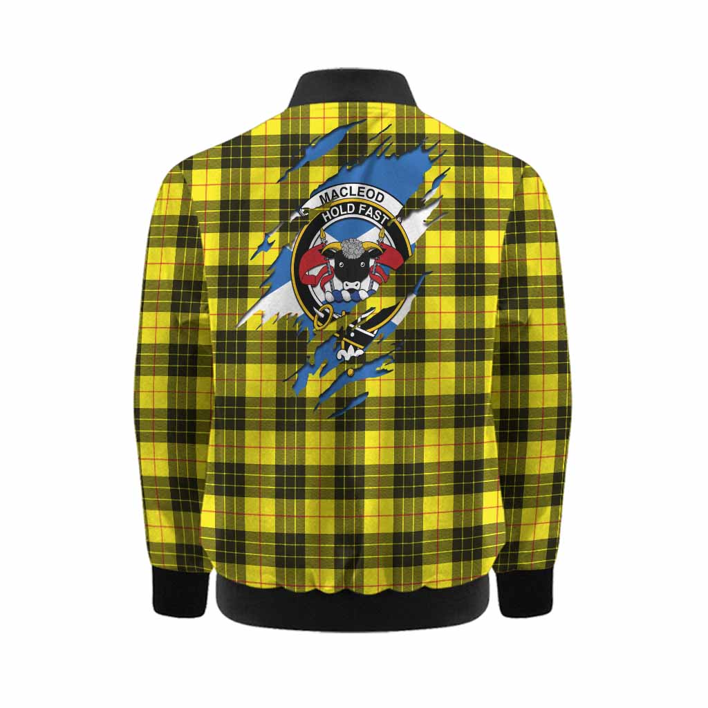 MacLeod (McLeod) Clan Crest In Me Tartan Kid Bomber Jacket Scotland Flag Style