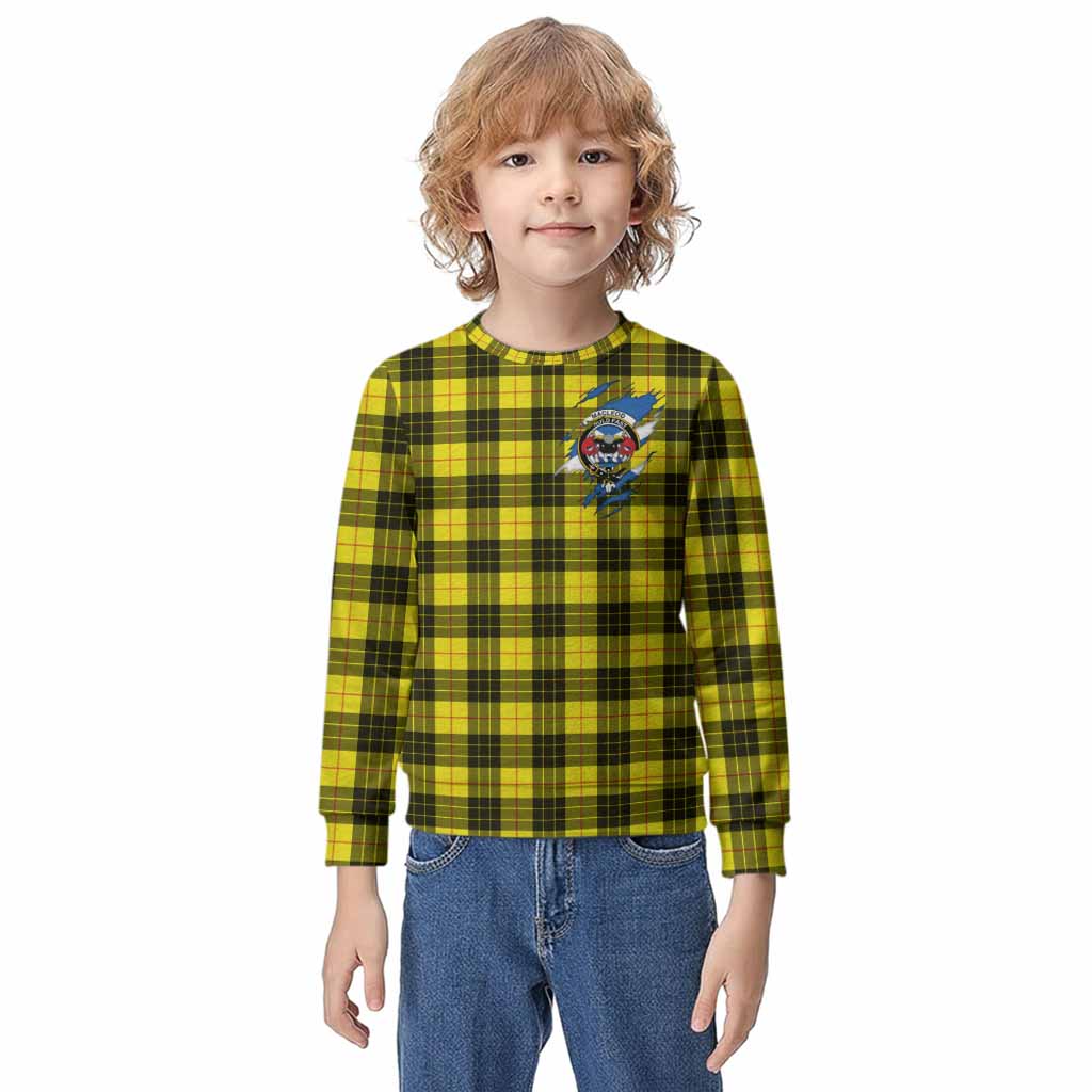 MacLeod (McLeod) Clan Crest In Me Tartan Kid Knitted Sweatshirt Scotland Flag Style