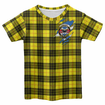 MacLeod (McLeod) Clan Crest In Me Tartan Kid T-shirt Scotland Flag Style