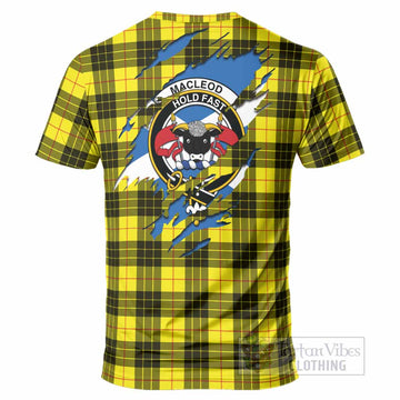 MacLeod (McLeod) Clan Crest In Me Tartan T-Shirt Scotland Flag Style