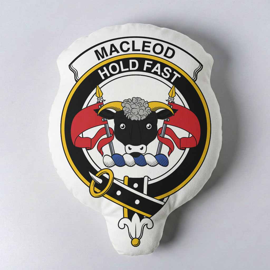 MacLeod (McLeod) Clan Crest Shaped Throw Pillow, Scottish Clan Badge Decorative Pillow