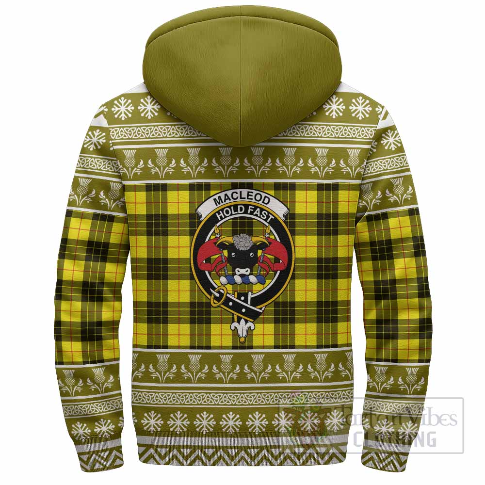 MacLeod (McLeod) Clan Tartan Christmas Fleece Hoodie with Family Crest - Tartan Vibes Clothing