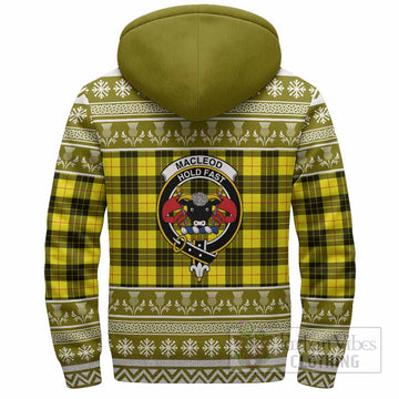 MacLeod (McLeod) Clan Tartan Christmas Fleece Hoodie with Family Crest