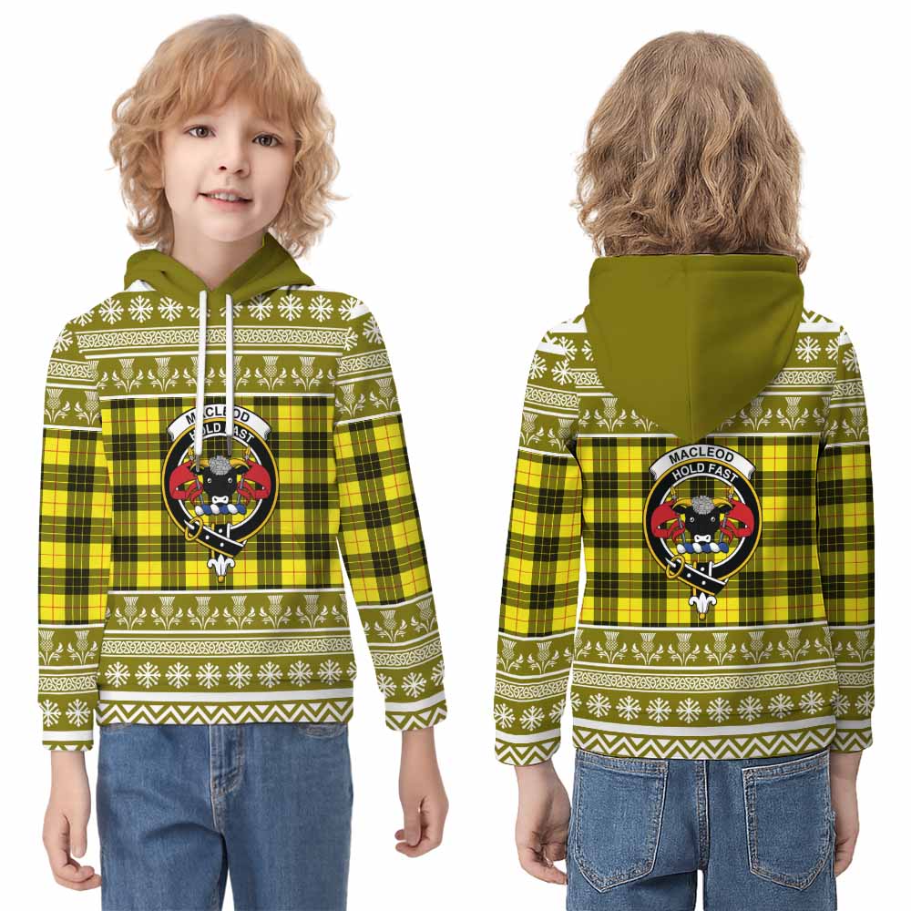 MacLeod (McLeod) Clan Tartan Christmas Kid Hoodie with Family Crest - Tartan Vibes Clothing
