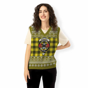 MacLeod (McLeod) Clan Tartan Christmas Knitted V-Neck Vest with Family Crest - Tartan Vibes Clothing