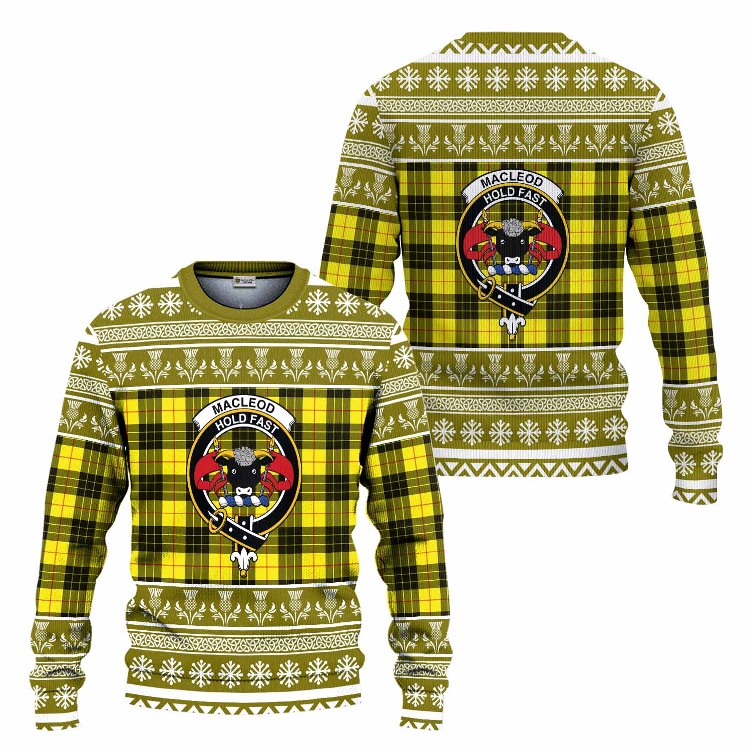 MacLeod (McLeod) Clan Tartan Christmas Ugly Sweater with Family Crest - Tartan Vibes Clothing