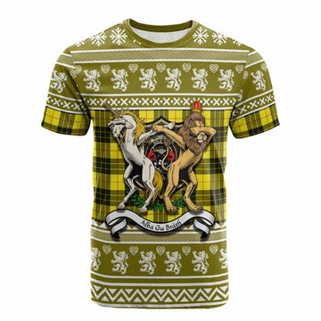 MacLeod (McLeod) Clan Tartan Crest Christmas Cotton T-shirt Coat of Arms Funny Style