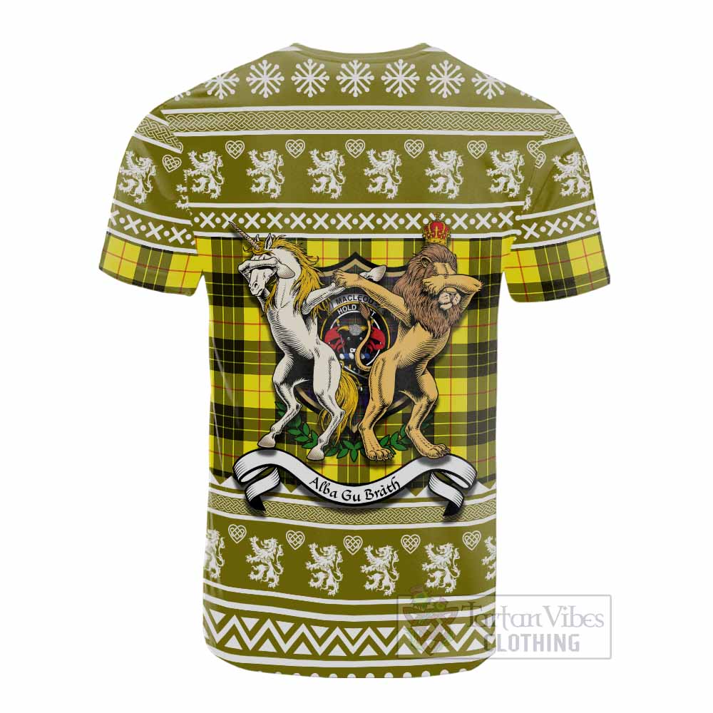 MacLeod (McLeod) Clan Tartan Crest Christmas Cotton T-shirt Coat of Arms Funny Style - Tartan Vibes Clothing
