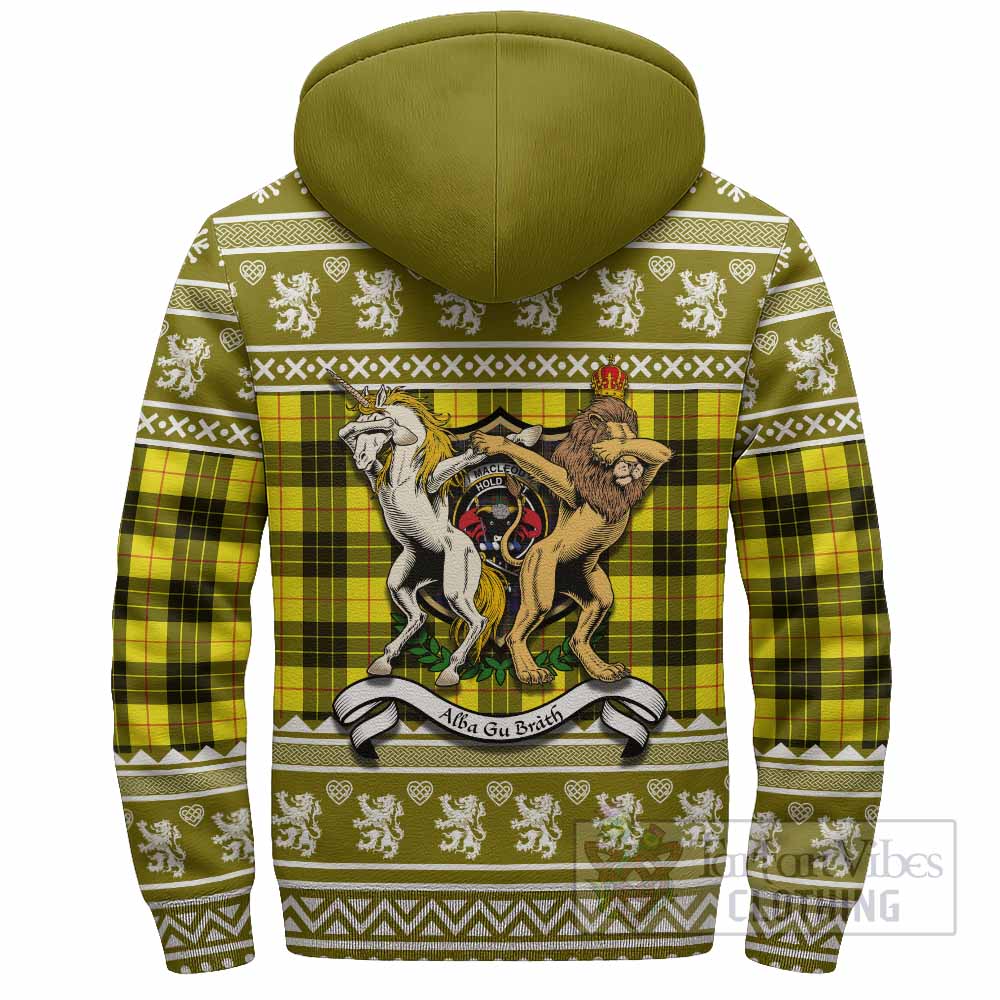 MacLeod (McLeod) Clan Tartan Crest Christmas Fleece Hoodie Coat of Arms Funny Style - Tartan Vibes Clothing