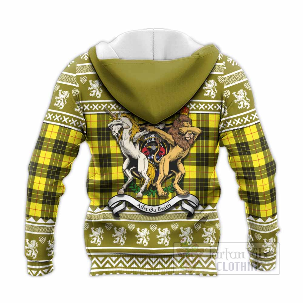 MacLeod (McLeod) Clan Tartan Crest Christmas Knitted Hoodie Coat of Arms Funny Style - Tartan Vibes Clothing