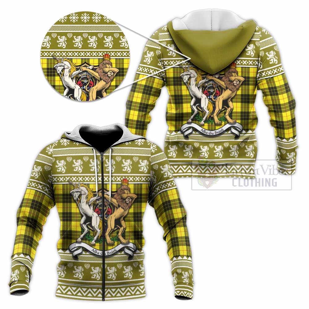 MacLeod (McLeod) Clan Tartan Crest Christmas Knitted Hoodie Coat of Arms Funny Style - Tartan Vibes Clothing
