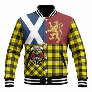 MacLeod (McLeod) Crest Tartan Baseball Jacket with Lion Rampant Saltire Style