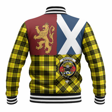 MacLeod (McLeod) Crest Tartan Baseball Jacket with Lion Rampant Saltire Style