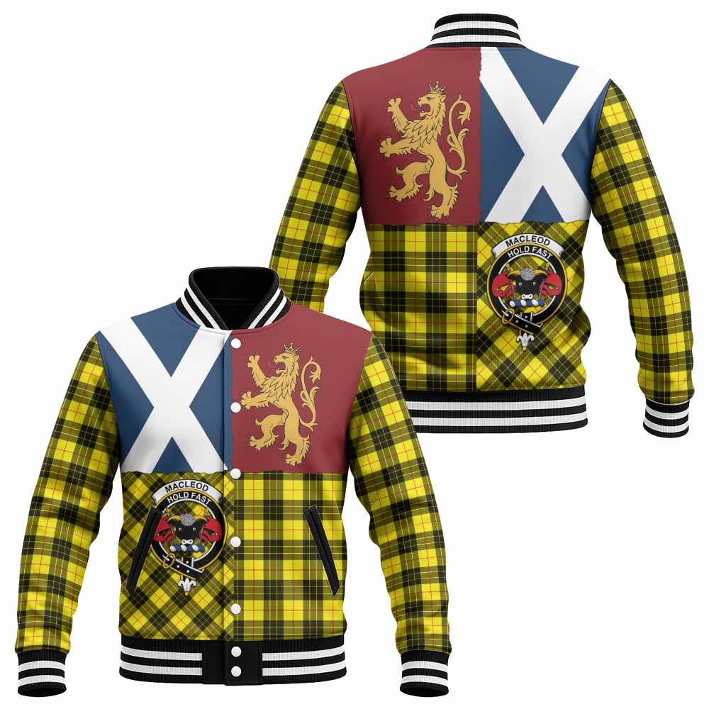 MacLeod (McLeod) Crest Tartan Baseball Jacket with Lion Rampant Saltire Style