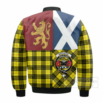 MacLeod (McLeod) Crest Tartan Bomber Jacket with Lion Rampant Saltire Style