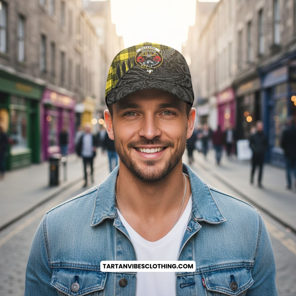 MacLeod (McLeod) Crest Tartan Classic Cap with New Zealand Silver Fern Half Style