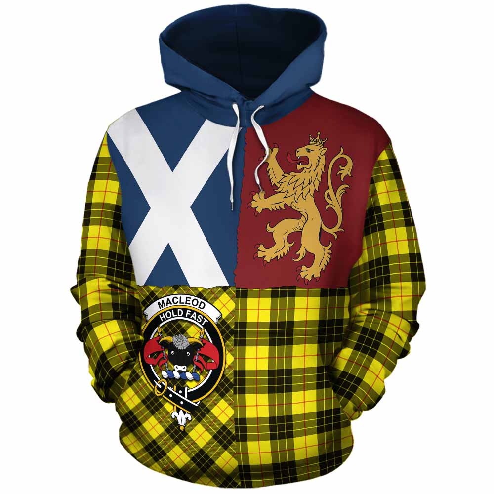 MacLeod (McLeod) Crest Tartan Cotton Hoodie with Lion Rampant Saltire Style - Tartan Vibes Clothing