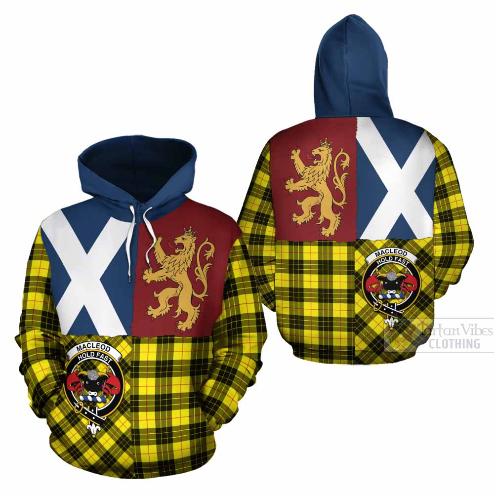MacLeod (McLeod) Crest Tartan Cotton Hoodie with Lion Rampant Saltire Style - Tartan Vibes Clothing