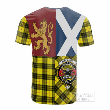MacLeod (McLeod) Crest Tartan Cotton T-shirt with Lion Rampant Saltire Style